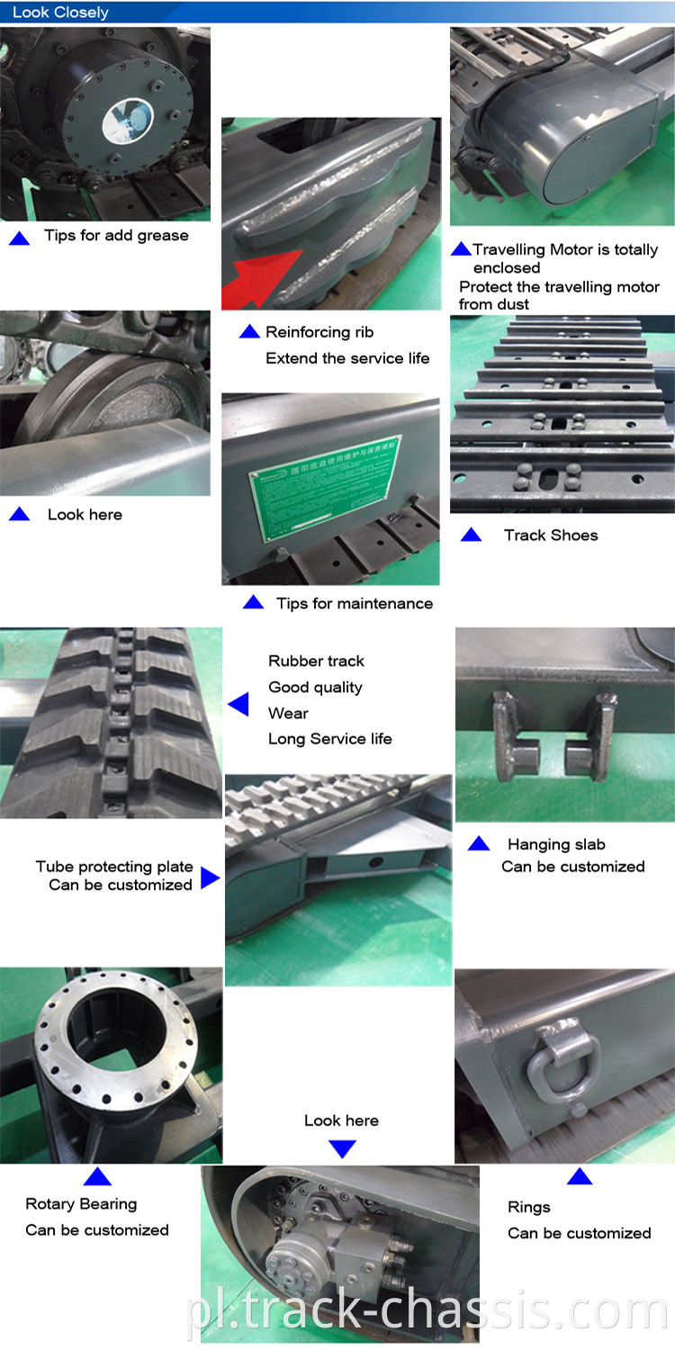 3 tony mini gumowe podwozie do wydobywania platformy do koparki
